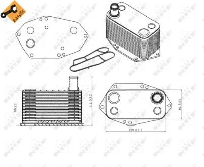 Радиатор масляный BMW 3 (E46)/5 (E39)/7 (E38) 3.0D 98-05 (теплообменник) NRF 31307