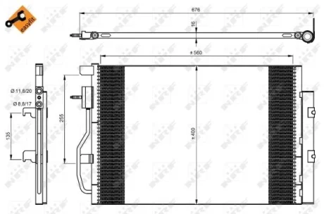 Радіатор кондиціонера Chevrolet Aveo 1.2-1.6 NRF 350044
