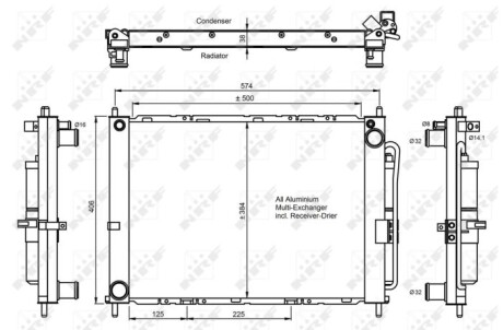 Радіатор кондиціонера NRF 350068