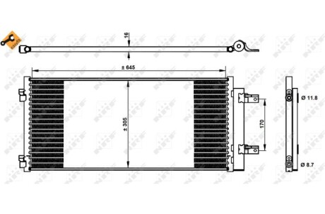 Радіатор кондиціонера NRF 350338