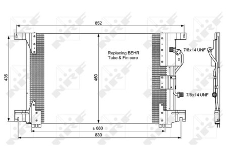 Радиатор кондиционера MERCEDES ACTROS MP2 NRF 35772