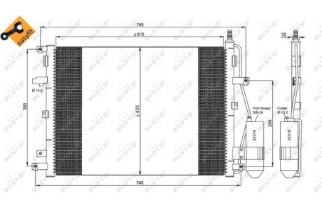 Радіатор кондиціонера NRF 35876