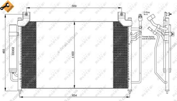 Радиатор кондиционера Mazda CX-7 2.2D/2.3/2.5 06-14 NRF 35881 (фото 1)