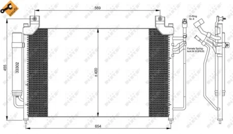 Радиатор кондиционера Mazda CX-7 2.2D/2.3/2.5 06-14 NRF 35881
