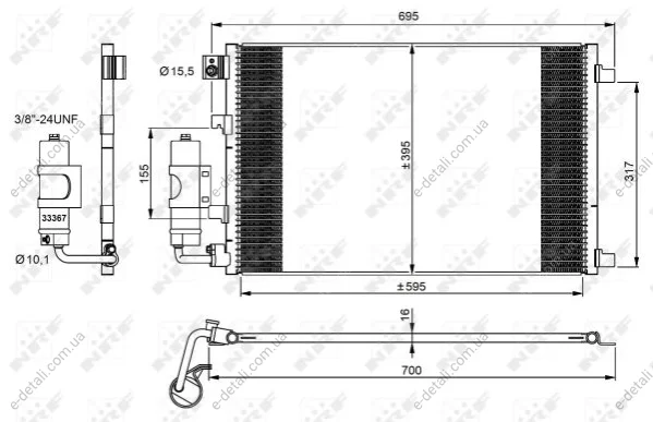 Радиатор кондиционера Nissan Qashqai 1.6/2.0 07-13 NRF 35973 (фото 1)