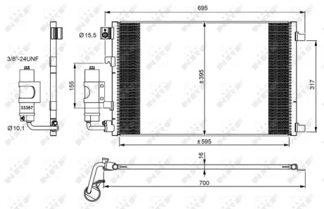 Радіатор кондиціонера Nissan Qashqai 1.6/2.0 07-13 NRF 35973