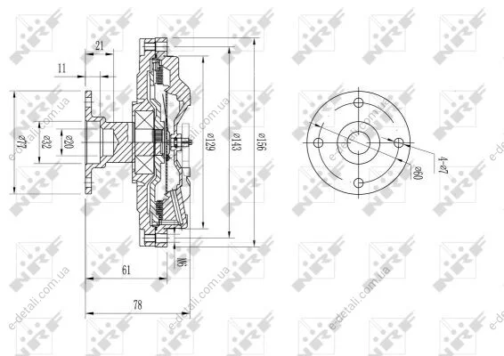 Муфта вентилятора Nissan Patrol 2.8TD 88-97 NRF 49576 (фото 1)
