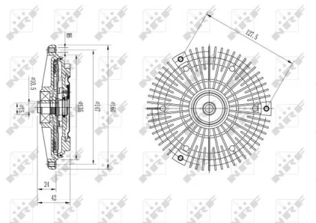 Муфта вентилятора MB E-class (W210) 3.2D 99-03 NRF 49615