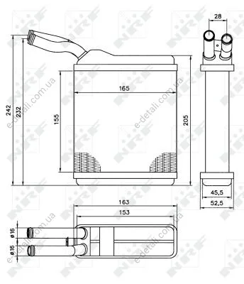 Радиатор печки Opel Frontera A 2.0/2.4i/2.3-2.8TD 92-98 NRF 52134 (фото 1)
