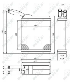 Радіатор пічки Opel Frontera A 2.0/2.4i/2.3-2.8TD 92-98 NRF 52134