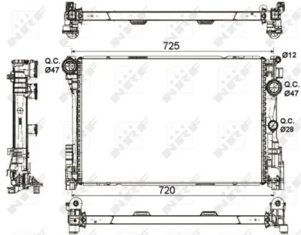 Радиатор охлаждения MB E-class (W212)/C-class (W204) 09-16 (OM651/M271/M274) NRF 53113