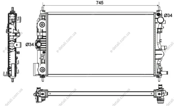 Радіатор охолодження Chevrolet Cruze 1.6/2.0CDI 09- NRF 53131 (фото 1)