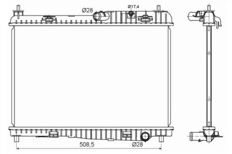 Радиатор охлаждения Ford B-max/Fiesta 1.25-1.6 08- NRF 53152