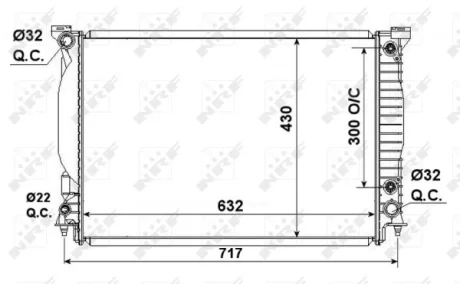 Радіатор охолодження Audi A4/A6 3.0/3.2 00-09 NRF 53190
