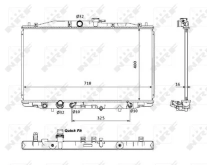 Радіатор охолодження Honda Accord VII 2.4 03-08 NRF 53393