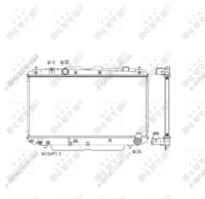 Радіатор охолодження Toyota Rav4 2.0d 4WD 01-05 NRF 53572 (фото 1)