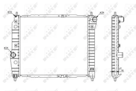 Радиатор охлаждения Chevrolet Aveo 1.2-1.5 04- NRF 53637