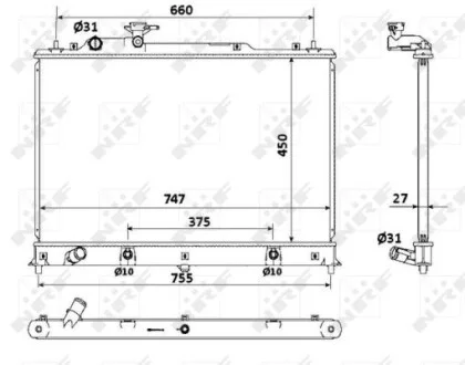 Радиатор охлаждения Mazda CX-7 2.3 07-13 NRF 53904