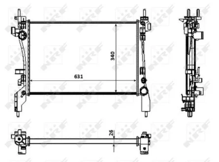 Радіатор охолодження Citroen Nemo/Fiat Qubo/Peugeot Bipperi 07- NRF 53934