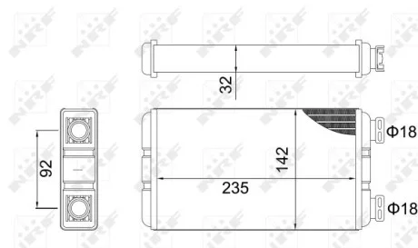 Радіатор пічки Opel Movano 1.9/2.2.2.5 CDTI/Renault Master 2.2/2.5/2.8 dCi 01- NRF 54312