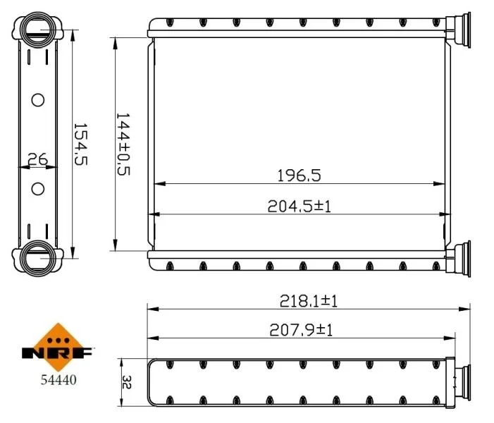 Радиатор печки NRF 54440 (фото 1)