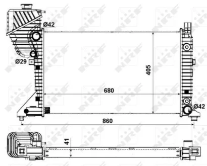 Радіатор охолодження MB Sprinter 208-416CDI (АКПП) NRF 55349A