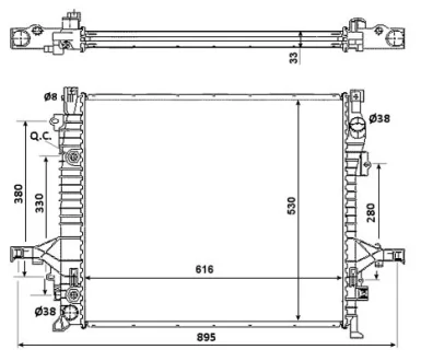 Радиатор охлаждения Volvo XC90 2.5-3.2 02-14 NRF 58356