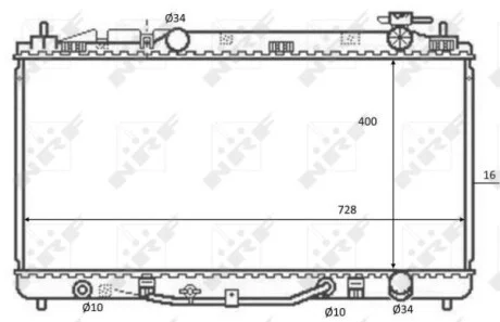 Радіатор охолодження Toyota Camry 2.4 06-11 (АКПП) NRF 59079