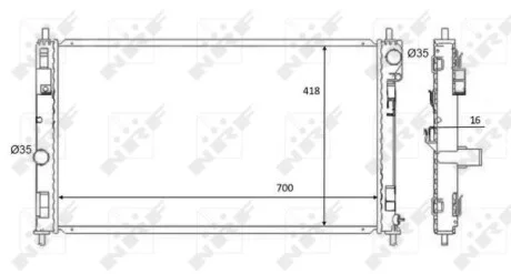 Радиатор охлаждения Jeep Compass/Patriot/Chrysler Sebring 2.0/2.4 06- NRF 59089