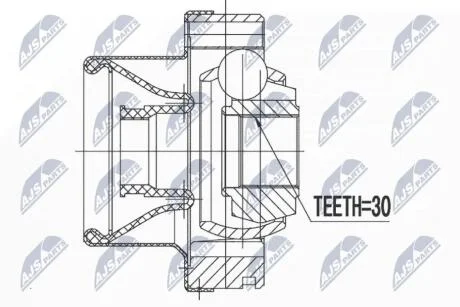 Шрус карданного вала заднего, задний NTY NPWBM072