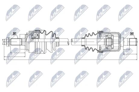 Полуось левая Honda CR-V 01-07, FR-V NTY NPWHD041