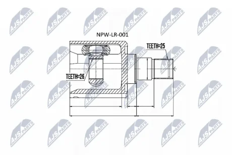 ШРКШ внутр. LAND ROVER FREELANDER I (L314) (вир-во) NTY NPW-LR-001