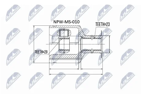 ШРКШ внутр. правий MITSUBISHI CARISMA (вир-во) NTY NPW-MS-010