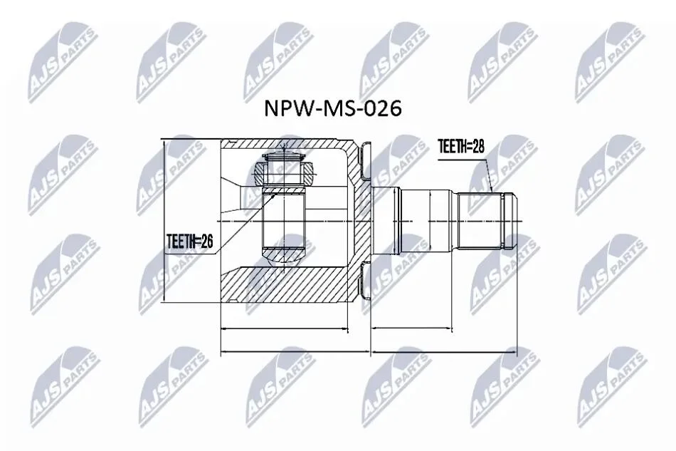 Шрус внутренний левый Pajero, Pajero Sport, L200, Delica NTY NPWMS026 (фото 1)