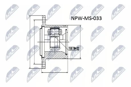 Шарнір внутрішній правий NTY NPWMS033