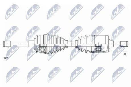 Фото полуось передняя левая Pajero, L200 (96-2007) NTY NPWMS057 Полуось передняя левая Pajero, L200 (96-2007) NTY NPWMS057
