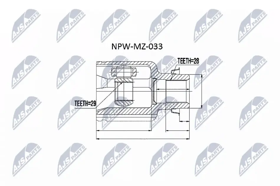 ШРКШ внутр. MAZDA 2, 323 (вир-во) NTY NPW-MZ-033 (фото 1)