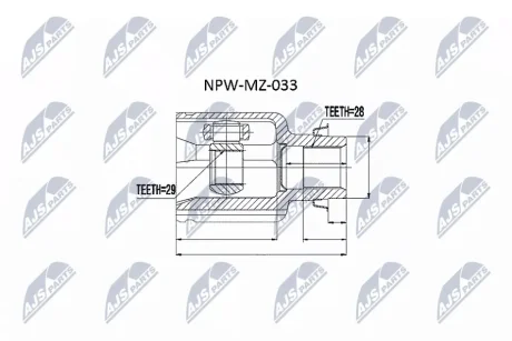 ШРКШ внутр. MAZDA 2, 323 (вир-во) NTY NPW-MZ-033