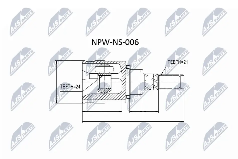 ШРКШ внутр. задній NISSAN MURANO, QASHQAI, X-TRAIL, RENAULT KADJAR, KOLEOS (вир-во) NTY NPW-NS-006 (фото 1)