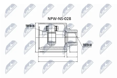 ШРКШ внутр. правий NISSAN MURANO I (Z50) (вир-во) NTY NPW-NS-028