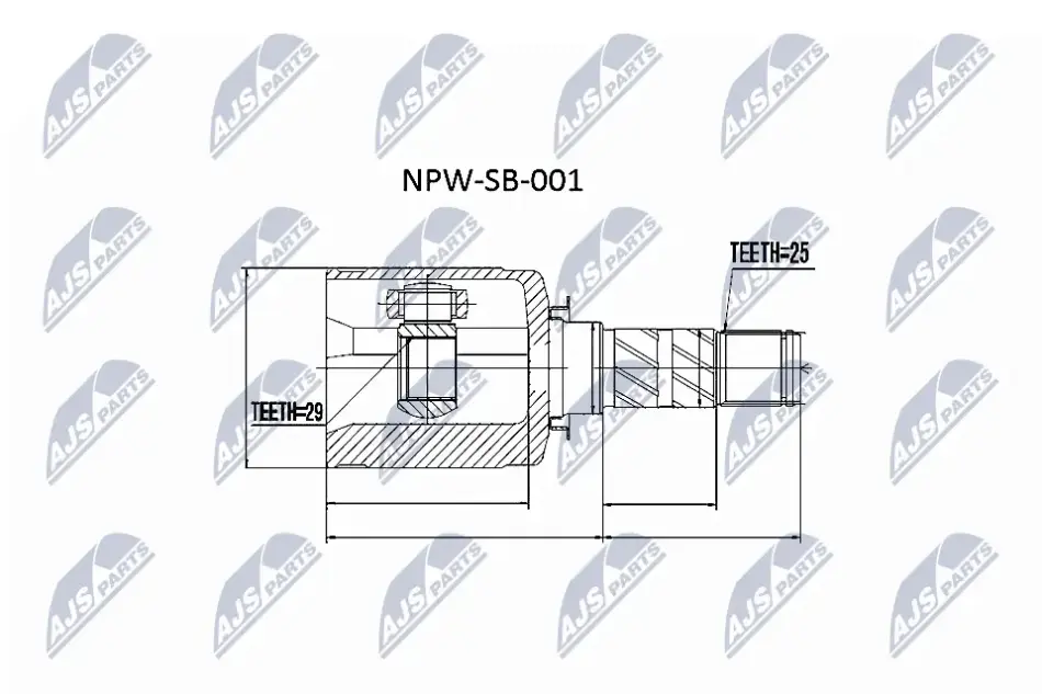 ШРКШ внутр. SUBARU FORESTER, IMPREZA, LEGACY, XV (вир-во) NTY NPW-SB-001 (фото 1)
