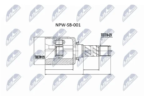 ШРКШ внутр. SUBARU FORESTER, IMPREZA, LEGACY, XV (вир-во) NTY NPW-SB-001