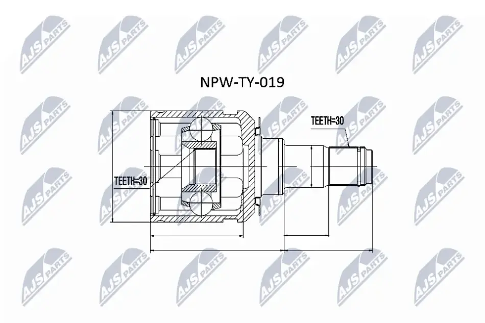 ШРКШ внутр. з пильовиком TOYOTA (вир-во) NTY NPW-TY-019 (фото 1)