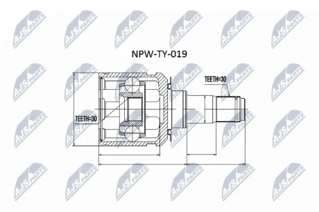 ШРКШ внутр. з пильовиком TOYOTA (вир-во) NTY NPW-TY-019