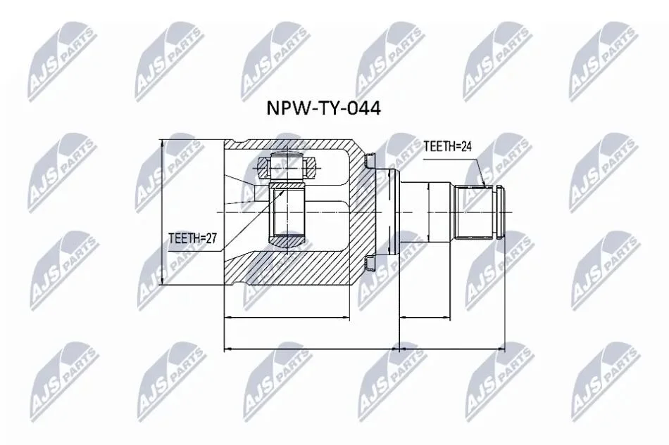 Шарнір рівних кутових швидкостей зовнішній NTY NPWTY044 (фото 1)