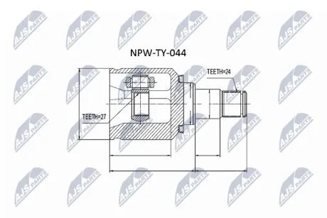 Шарнір рівних кутових швидкостей зовнішній NTY NPWTY044
