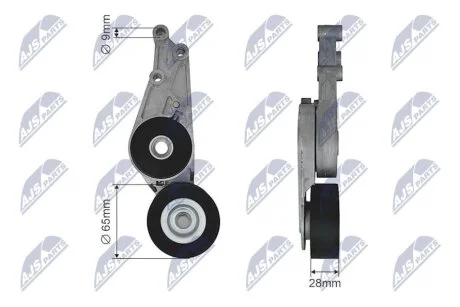 Натягувач ременя 1.8TSI 16V, 2.0FSI 16V AUDI A4 04-08, A6 04-11, A6 97-04, A4 00-04; SEAT Exeo 08-13 NTY RNK-AU-026