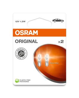 Автолампа 1,2W 12V W2X4,6D к/т 2 шт OSRAM 27212BL