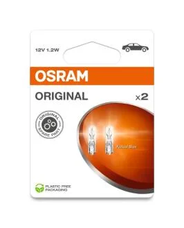 Автолампа Osram 1,2W 12V W2X4,6D к/т 2 шт OSRAM 27212BL
