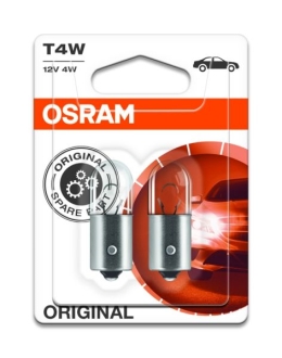 Лампа допоміжн. освітлення Т4W 12V 4W ВА9s (2 шт) blister (вир-во) OSRAM 3893-02B